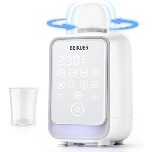 12-in-1 Baby Bottle Warmer for Breastmilk, 2min Fast Swirlable Milk Warmers with 24H Locks Nutrients, Smart Precise Even Heating, Temperature Control, Timer, Night Light, Fits All Bottles, Bags, Jars