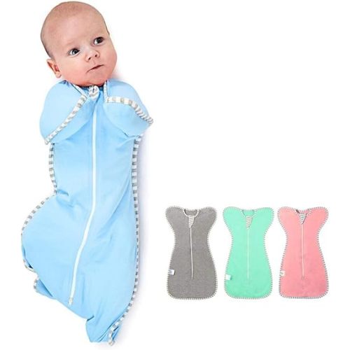 Swaddle Wrap for Baby, Newborn Boy or Girl Adjustable Sleep Sack Breathable Soft Premium Cotton Suit for Kids Aged 0-3 Months (Blue)
