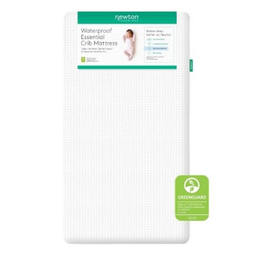 Newton Essential Waterproof Crib Mattress - White: Firm, Hypoallergenic, Breathable, 4" Thick