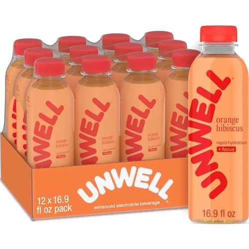 Unwell Hydration Electrolyte Drink, Orange Hibiscus, 12 Pack