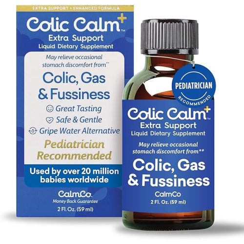 Colic Calm Plus - Alternative Gripe Water with Extra Support, Infant Gas Drops for Newborns, Colic & Upset Stomach Relief, Safe & Gentle, Baby Essentials for Digestive Health, 2 fl oz (Pack of 1)