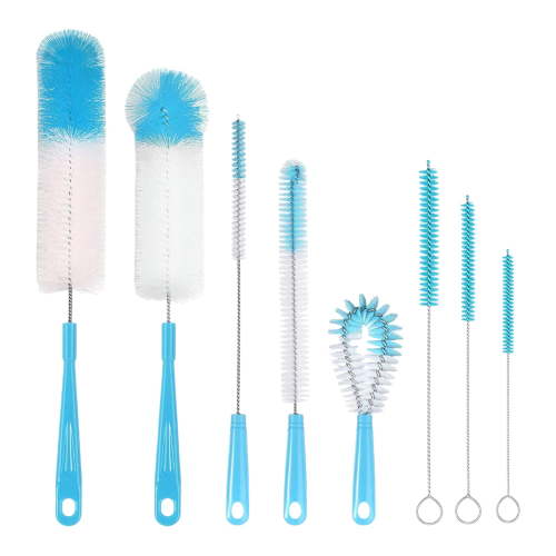 Bottle Brush Tube Cleaning Set, Long Handle Bottle Cleaner for Washing Narrow Neck Beer Bottles Wine Decanter, 8 Pack White