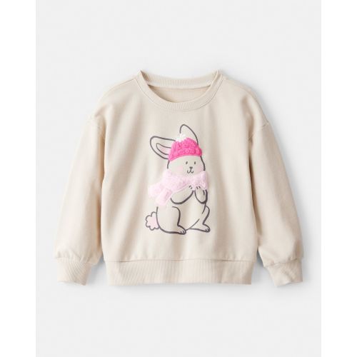 Toddler Girl Bunny French Terry Long-Sleeve Pullover Sweatshirt - Cream - Carter's | Carter's