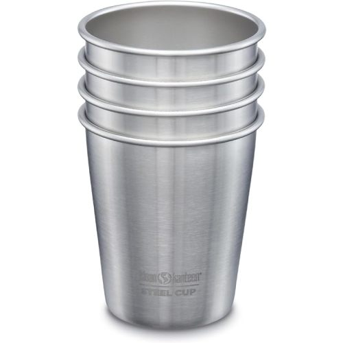 Klean Kanteen Single Wall Stainless Steel Cups, Brushed Stainless, Pint Glasses in 10oz, 4 pack