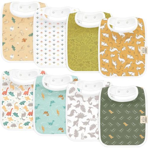 KeaBabies 8-Pack Organic Baby Bibs for Toddler Boys and Girls, Baby Drooling and Teething Bibs for Baby Girls, Boys