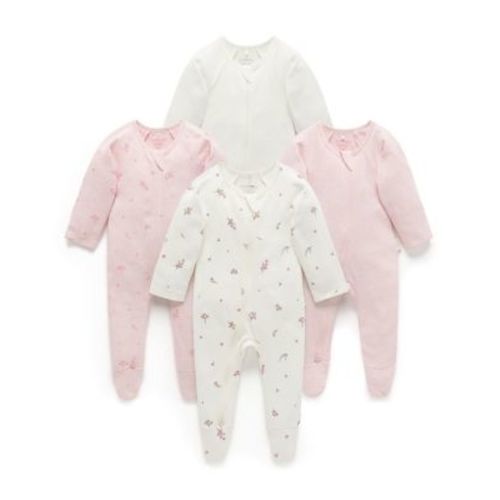 Girls' 4 Pack Zip Footie - Baby