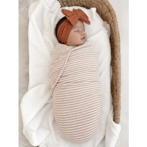Tan Stripe / Ribbed Swaddle