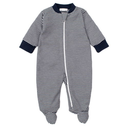 Kissy Kissy Navy Kissy Essentials Stripe Zip Footie