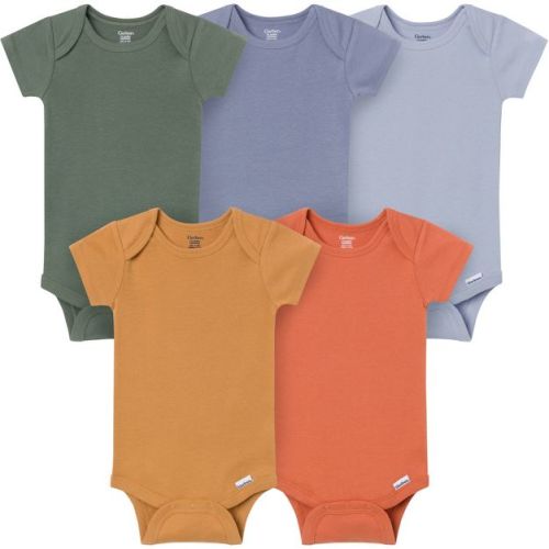 Gerber Baby 5-Pack Short Sleeve Bodysuits, Cozy Neutral, 12 Months