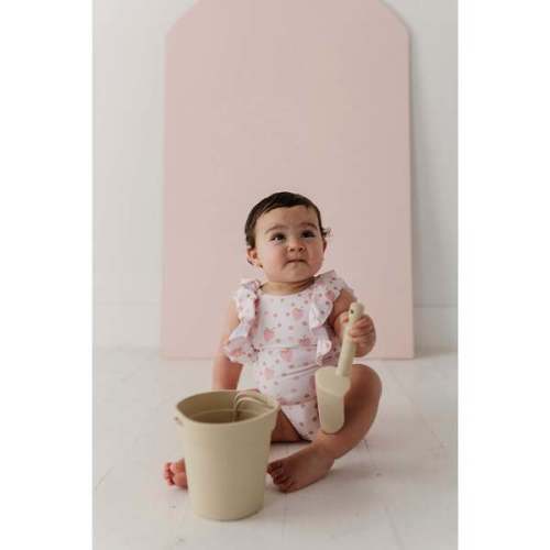 Girl's Ruffle Sleeve Cross Back Swimsuit Honey Bees - Babysprouts | Maisonette