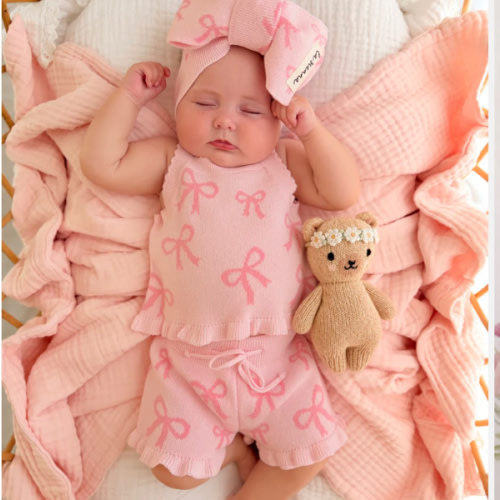 Summer Frill Shorts - Pink Bows