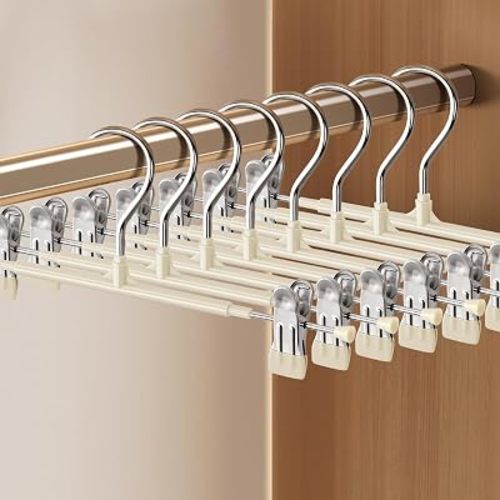 Metal Kids Pants Hangers in Ivory