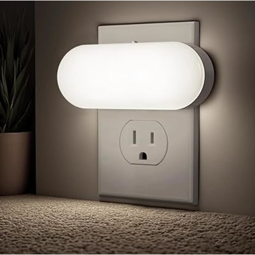 Briignite Plug in Night Light with Dusk to Dawn Sensor Night Lights Plug into Wall, Night Lights 2Pack, Adjustable Brightness, Daylight White Night Light for Kids 1W for Bedroom, Bathroom Stair