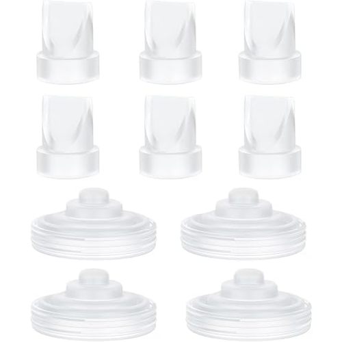M5 Duckbill Valve & Silicone Diaphragm Replacement Parts Compatible with Momcozy M5 Wearable Breast Pump, 4 Diaphragms & 6 Duckbill Valves, Food-Grade Silicone, BPA-Free, Breastfeeding Essentials