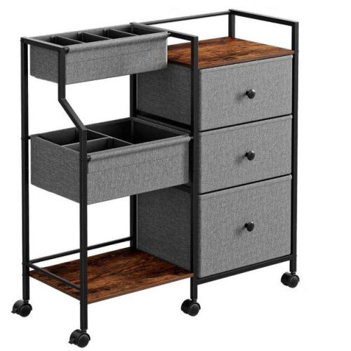 Itopfox Baby Diaper Caddy Organizer & Storage Cart with 3 Tier Drawers, Dividers & Wheels for Nursery, Bedroom, Changing Table & Crib Essentials