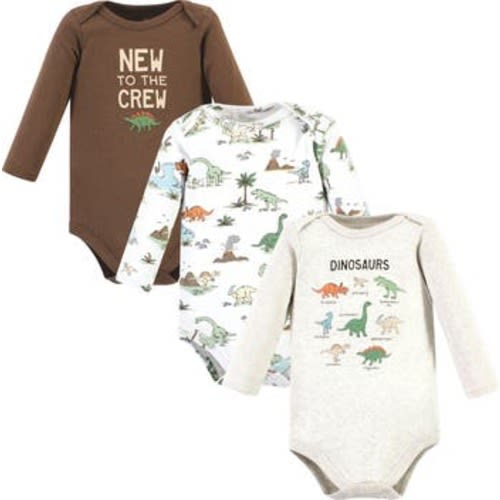 Essential Long-Sleeve Cotton Bodysuit Triple Set, 0-3M