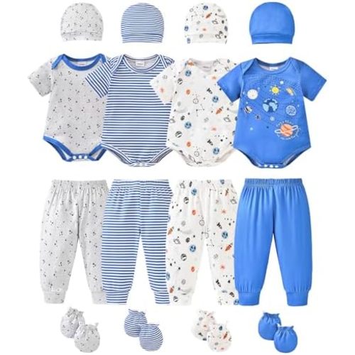 Baby Layette Sets Unisex Newborn Baby Boys Girls Essentials Gift Set 16-Piece Infant Baby Outfit Clothes