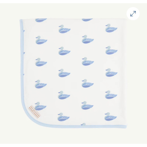 Baby Buggy Blanket - Merrimack Quack Quacks with Buckhead Blue