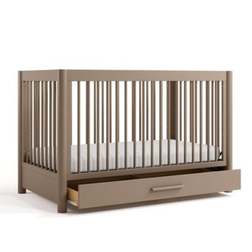 Storkcraft Malta 5-in-1 Convertible Crib with Drawer and Toddler Guardrail - Taupe