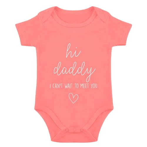 Hi Daddy Bodysuit for Baby Hello Daddy Pregnancy Announcement for Husband I Love Daddys Baby Romper