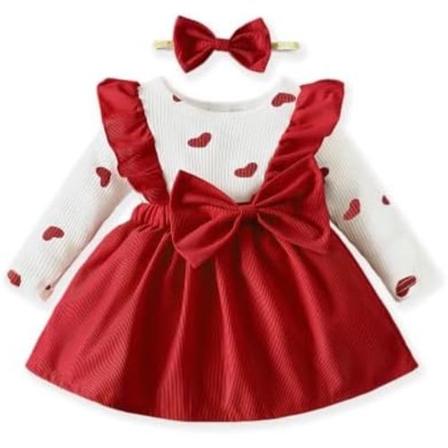 Baby Long Sleeve Fall Dress Baby Girl Clothes Ruffle Toddler Casual Dress Infant Cute Clothes Winter Outfits