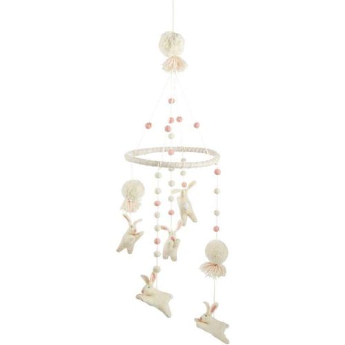 Mud Pie Nursery Crib Bunny Mobile, White
