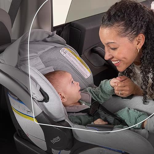 Britax Cypress Infant Car Seat, Rear Facing Car Seat with Alpine Base, ClickTight, Premium Fabrics, Ponte Glacier