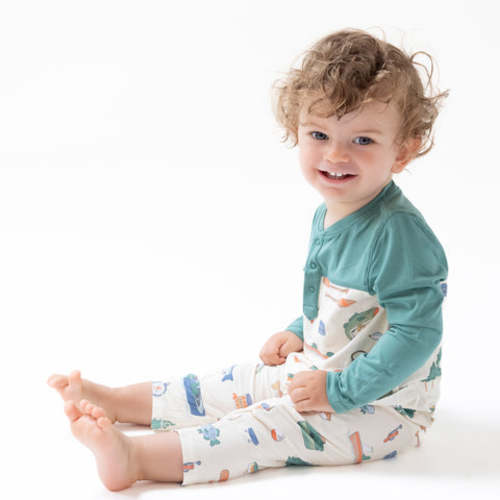 Fishing Things - Romper with Contrast Sleeves