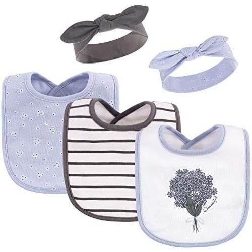 Hudson Baby Unisex Baby Cotton Bib and Headband Set