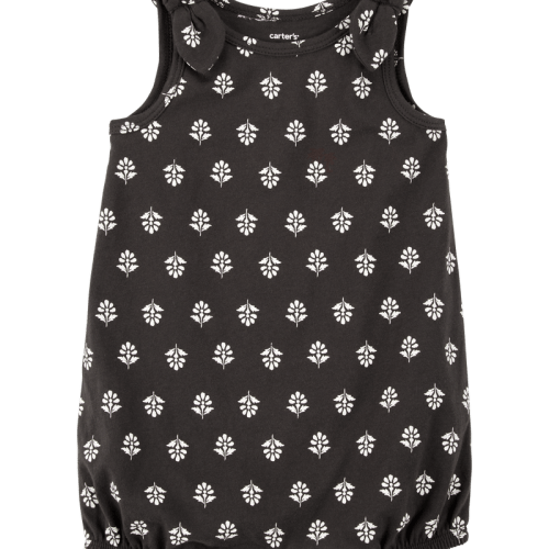 Black Baby Floral Print Cotton Romper | Carter’s Oshkosh Canada