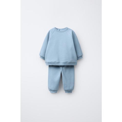 BASIC SWEATSHIRT AND JOGGER PANTS SET - Light blue | ZARA United States