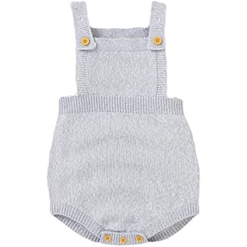 Infant Baby Knit Romper Cotton Sleeveless Boy Girl Solid Crawling Clothes Baby Toddler Girl Summer Clothes Set