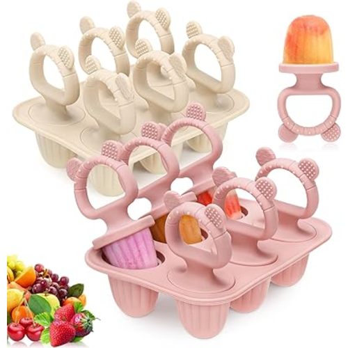 2Packs Silicone Baby Popsicle Molds with Sticks, Mini Popsicles Molds for Babies Breastmilk Popsicle Molds for Teething Relief, Frozen Treats Maker Popsicle Maker Ice Pop Mold for Toddlers Kids