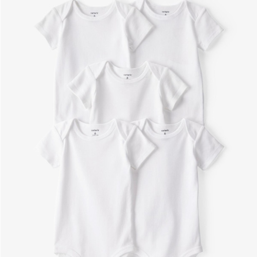 Baby 5-Pack Short-Sleeve Bodysuits - White | Carter's