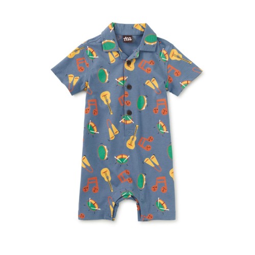 Camp Collar Baby Romper, 6-9M