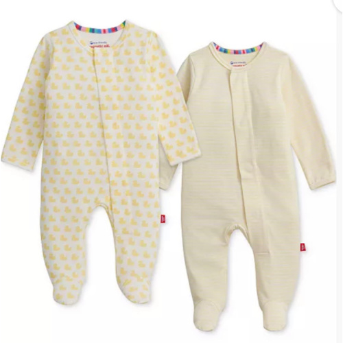 Baby Cotton Footed Coveralls, 2 Pack