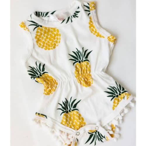 SALE Pineapple Pom Pom Romper | Mila & Rose