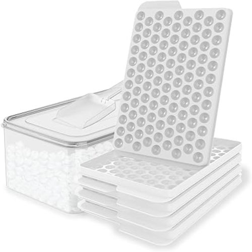 Mini Ice Cube Trays for Freezer with Lid, 0.55" Pebble Ice