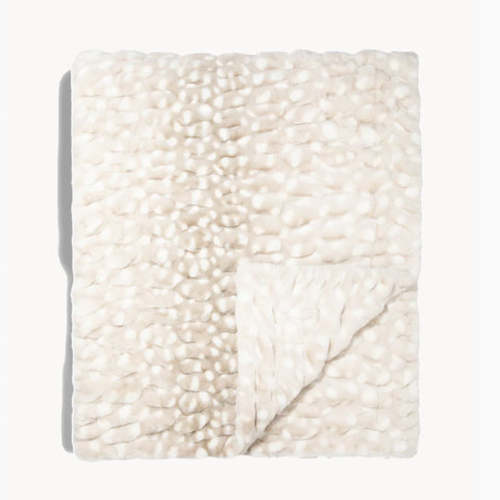 Ivory Fawn | Fawn Print Throw Blanket | Lola Blankets
