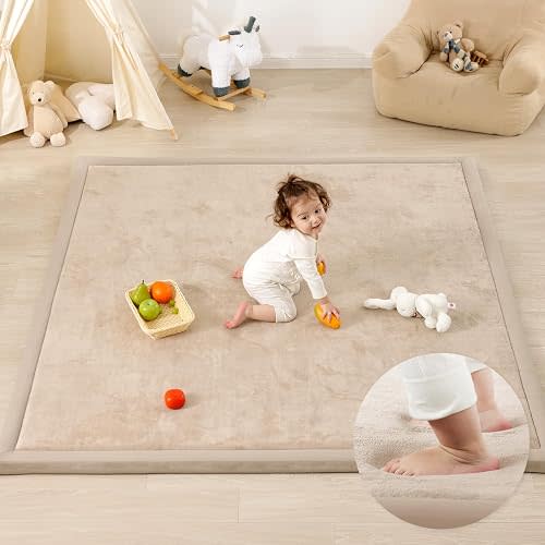 1.3" Thick Baby Play Mat for Floor,50x74 Padded Playpen Mat, Non-Slip
