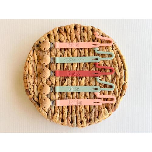 Custom Engraved Pacifier Clip, Silicone Pacifier Holder: Easy Clean, Durable, Personalized, BPA Free