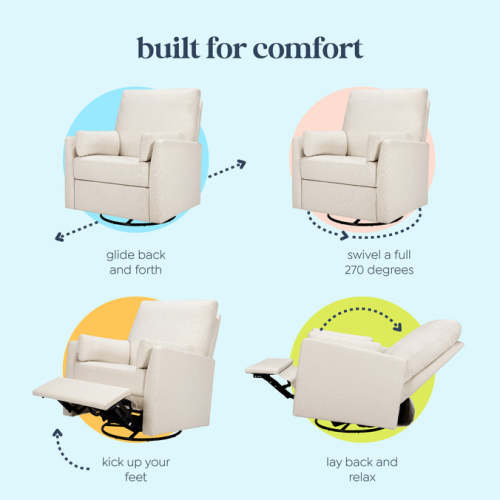 Carter's Ethan Recliner and Swivel Glider | Water Repellent & Stain Resistant fabric – DaVinci Baby