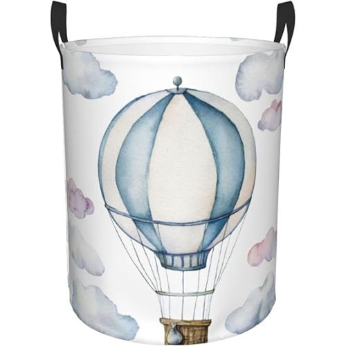Hot Air Balloon Round Laundry Hamper Cute Storage Basket Toys Clothes Organizer Bin For Home Bathroom Bedroom Dorm Nursery, 62l