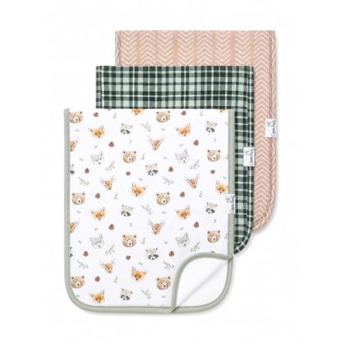Copper Pearl Premium Baby Burp Cloths - 3-Pack Large Cotton Burp Cloths, Extra Soft Spit Up Rags with 3 Absorbent Layers, Perfect for Baby Boy and Baby Girl Gifts