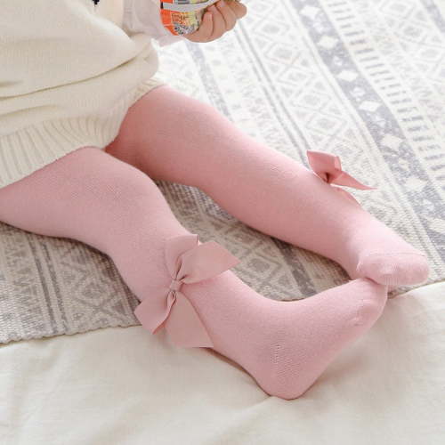 FAIWAD Newborn Baby Girls Tights Infant Toddler Stretchy Knit Stockings with Bowknot Soft Breathable Footed Pantyhose