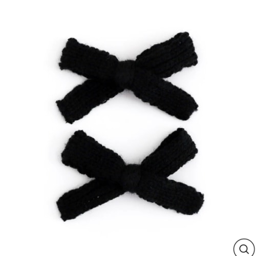 Everyday Pigtail Bows - Black Yarn