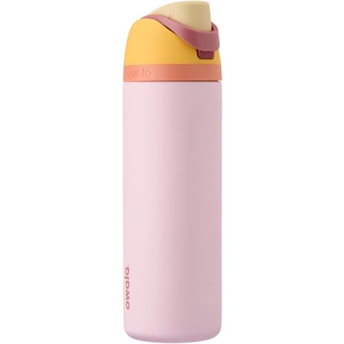 Owala FreeSip Insulated Stainless Steel Water Bottle with Straw for Sports and Travel, BPA-Free, 24 Ounce, Candy Store