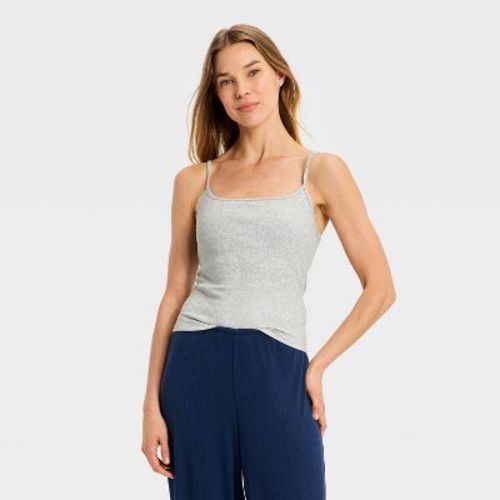 Women's Ribbed Built-in-Bra Sleep Camisole - Auden™ Heather Gray M
