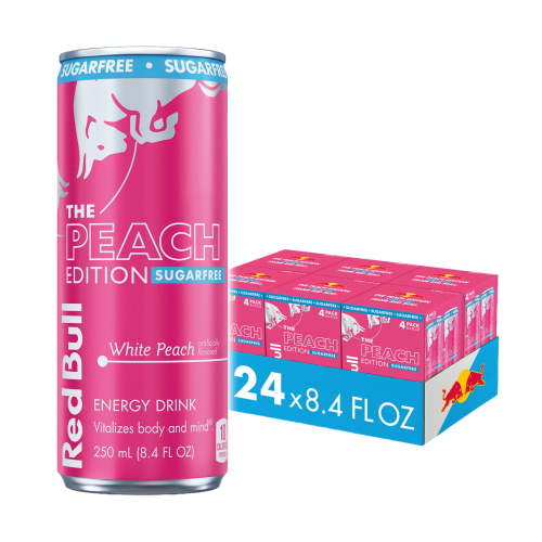 Red Bull Peach Edition Sugarfree Energy Drink, White Peach, 8.4 fl. oz., 6 x 4 Cans