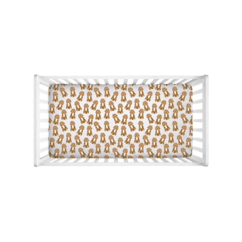 Apricot and Cream Mini Doodle Crib Sheet